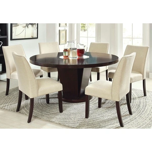 Furniture of America Cimma Mirror/Wood Round Dining Set, Espresso