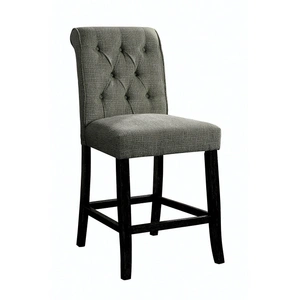 Furniture of America Izzy Fabric/Wood Counter Height Dining Chair, Set of 2, Gray