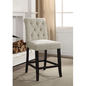 Furniture of America Izzy Fabric/Wood Counter Height Dining Chair, Set of 2, Beige