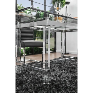 Furniture of America Casper Acrylic/Glass/Metal Dining Table, Chrome
