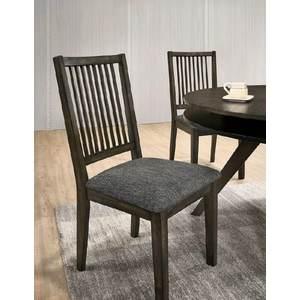 Furniture of America Cherie Fabric/Wood Dining Side Chair, Set of 2 in Gray