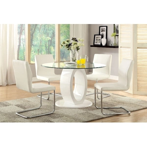 Furniture of America Lodia I Glass Round Dining Set