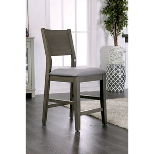 Furniture of America Anton Fabric/Wood Counter Height Chair, Set of 2, Gray