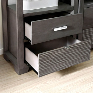 Furniture of America Tienen Wood/Glass Pier Cabinet, Gray