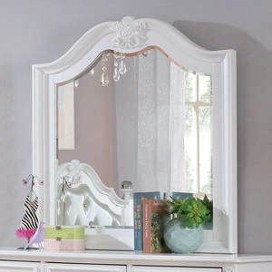 Furniture of America Belva Wood Mirror, White