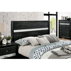 Furniture of America Chrissy Wood Storage Panel Bed, Eastern King Size, Black