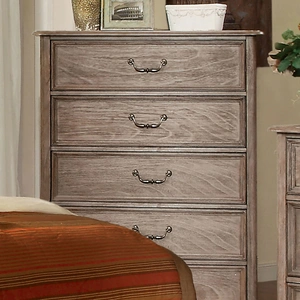 Furniture of America Belgrade Wood Chest w/5 Drawers, Rustic Natural Tone