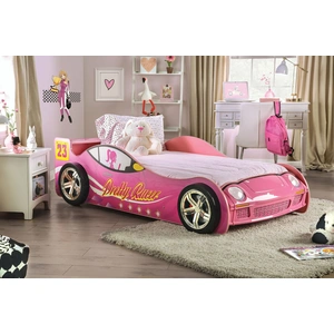 Furniture of America Velostra MDF/Particle Board Youth Car Bed, Twin Size, Pink