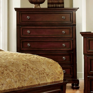 Furniture of America Northville Wood Chest w/5 Drawers, Dark Cherry
