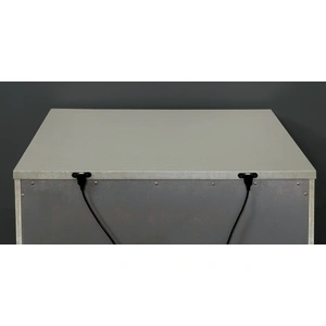 Furniture of America Manar Mirror/Wood Nightstand w/2 Drawers & USB Charger, Silver