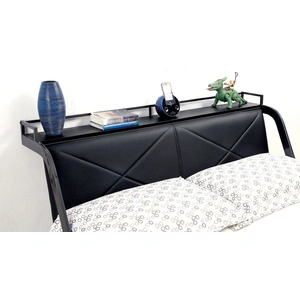 Furniture of America GT Racer Leatherette/Metal Youth Car Bed, Silver/Gunmetal
