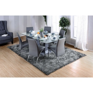 Furniture of America Glenview Glass/Lacquer/Wood Dining Set