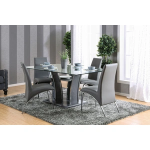 Furniture of America Glenview Glass/Lacquer/Wood Dining Set