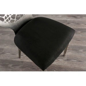 Furniture of America Abner Microfiber/Steel Dining Side Chair, Set of 2, Black/Silver