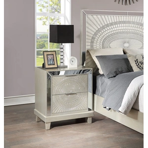 Furniture of America Valletta Polyresin/Mirror/Wood Panel Bedroom Set, Champagne