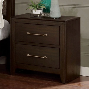 Furniture of America Jamie Wood Nightstand w/2 Drawers, Walnut
