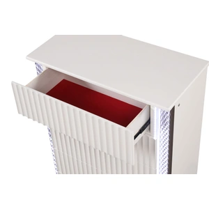 Galaxy Home Furnishings Fabio Wood Chest w/2 Drawers & LED Light, White