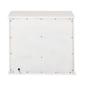 Galaxy Home Furnishings Fabio Wood Nightstand w/2 Drawers & LED Light, White