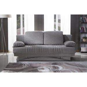 Bellona USA Fantasy Chenille Fabric Storage Sleeper Sofabed, Valencia Gray