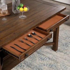 Furniture of America Fredonia Wood Storage Counter Height Dining Table, Rustic Oak