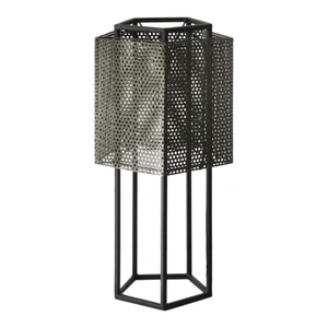 MOE'S Sabato Iron Table Lamp, Grey/Black
