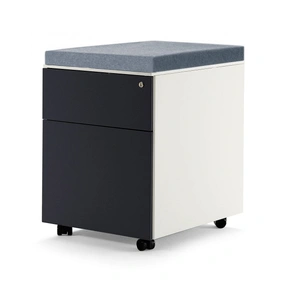 Actiu Mobile Pedestal w/1 Standard Drawer, 1 Filing Drawer, Metal Runners & Top Cushion