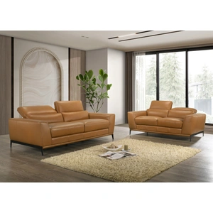 Beverly Hills Furniture Fiona Leather Living Room Set, Clay