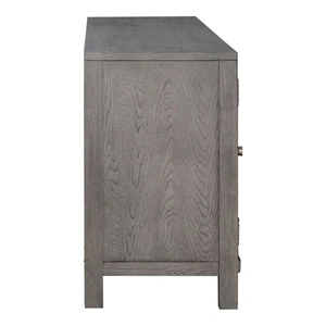 Liberty Furniture 406 78-inch Wood TV Console w/Firebox Insert & 2 Doors, Dusty Charcoal