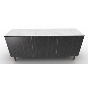 Calligaris Universal Ceramic/Wood/Glass Customizable Sideboard w/3 Doors & Wooden Feet