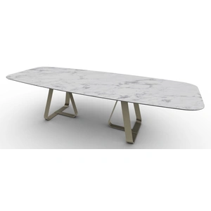 Calligaris Sunshine W118.1-inch Ceramic/Metal Customizable Elliptical Dining Table