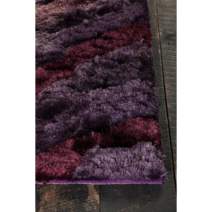 Chandra Flemish Polyester Rectangular Hand-woven Rug, Purple/Burgundy/Mauve