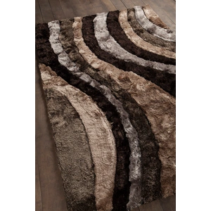 Chandra Flemish Polyester Rectangular Hand-woven Rug, Grey/Charcoal/Brown