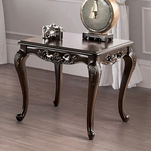 Furniture of America Halcaster Wood/Wood Veneer Rectangular End Table, Java
