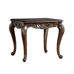 Furniture of America Halcaster Wood/Wood Veneer Rectangular End Table, Java
