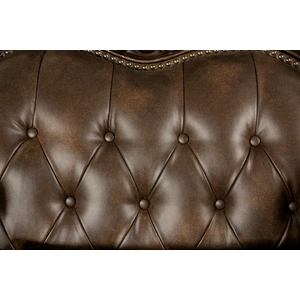 Furniture of America Ensenada Leatherette/Fabric Sofa, Brown
