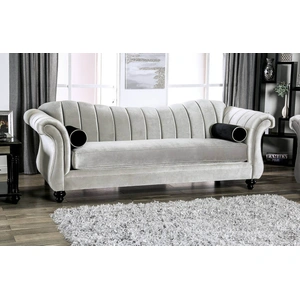 Furniture of America Marvin Fabric Living Room Set in Pewter