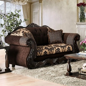 Furniture of America Ronja Chenille Fabric Button Tufted Loveseat