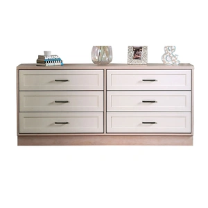 Furniture of America Roseburg Wood Double Dresser w/6 Drawers, Sunbleached/White