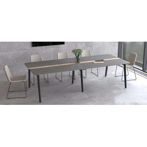 NARBUTAS Nova Wood HPL Rectangular 8-10-Person Meeting Table w/2 Grommets