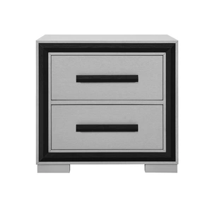 Global Furniture USA Amelia 2-Drawer Wood Veneer Nightstand, Grey/Black