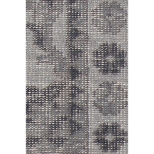 Chandra Fusion Wool Rectangular Hand-knotted Rug, Grey/Charcoal/Black