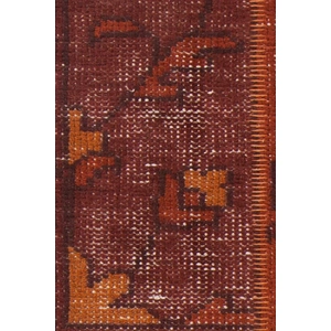 Chandra Fusion Wool Rectangular Hand-knotted Rug, Orange/Rust/Burgundy