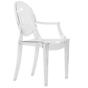 LeisureMod Carroll Acrylic Dining Chair, Clear