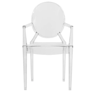 LeisureMod Carroll Acrylic Dining Chair, Clear