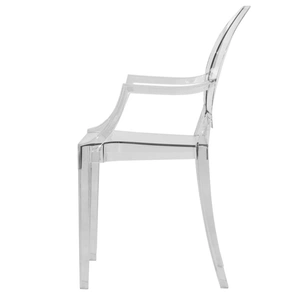 LeisureMod Carroll Acrylic Dining Chair, Clear