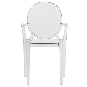 LeisureMod Carroll Acrylic Dining Chair, Clear