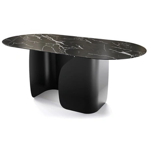 Calligaris Twins Metal/Ceramic Oval Dining Table