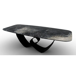 Calligaris Breeze W98.4-inch Ceramic/Metal Customizable Elliptical Dining Table
