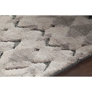 Chandra Genna Wool/Cotton Rectangular Hand-knotted Rug, Grey