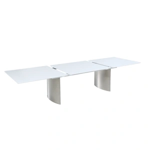 Chintaly Imports Glenda Wooden Extendable Dining Table, Gloss White